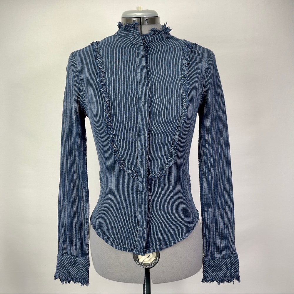 BDG Urban Outfitters Women’s Ruffle Front Button Down Gauze Top Size XS